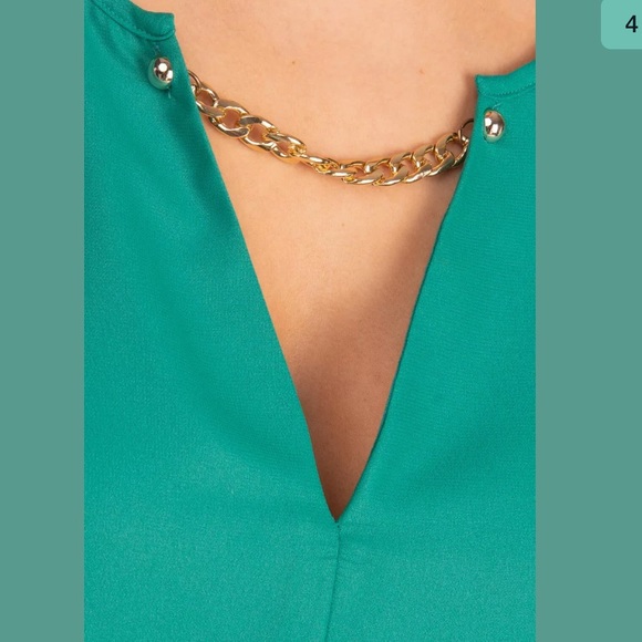 MARCIANO GUESS Cold Shoulder Chiffon Sheer Sleeve S - Picture 4 of 5